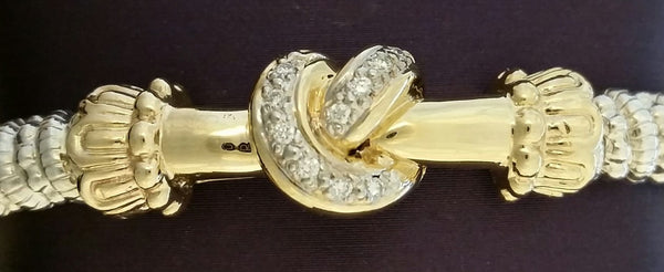 Vahan - 14K Yellow Gold & Sterling Silver Diamond Bracelet - Kuhns Jewelers - 22843D06-2