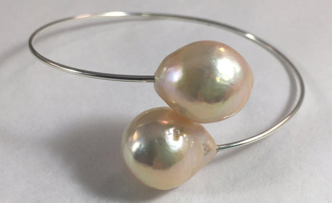 Multi-Color Baroque Pearl Bypass Bracelet
