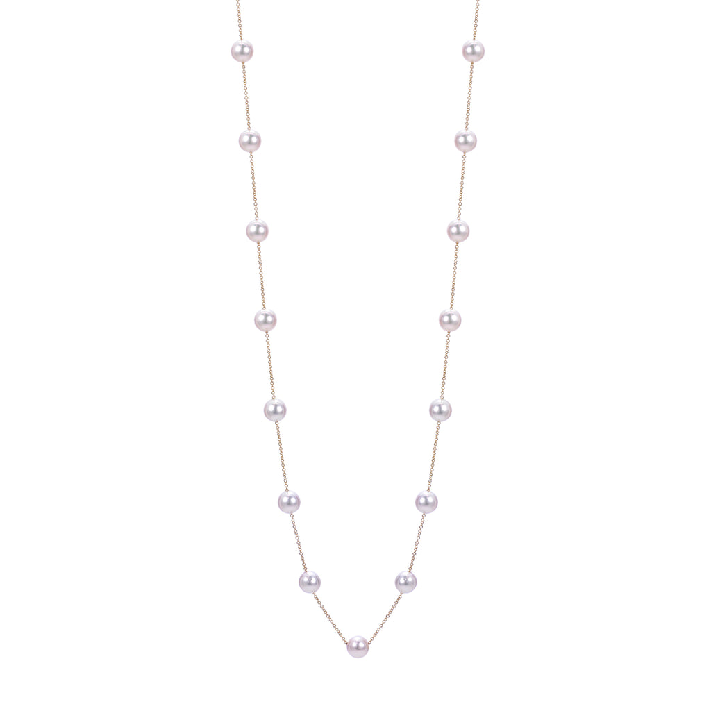 14K Akoya Pearl Station Necklace