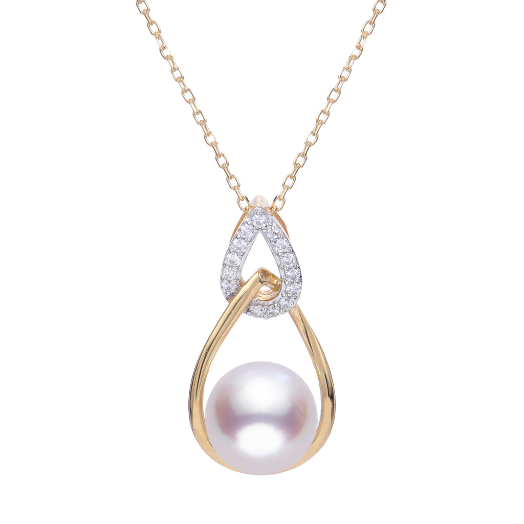 14K Akoya Pearl and Diamond Pendant