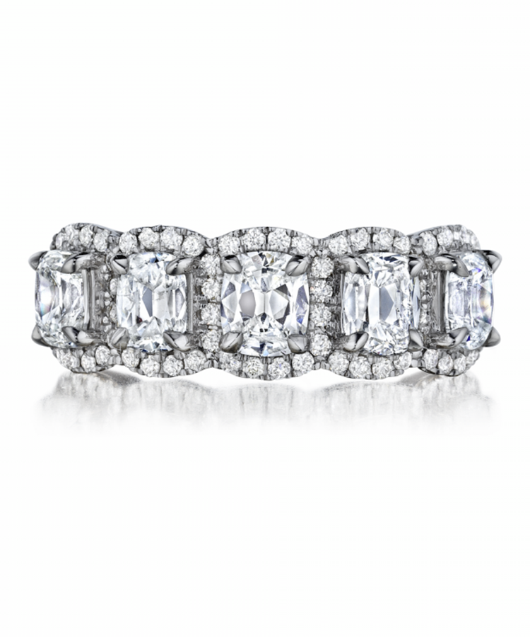 18K Diamond Wedding Band - Henri Daussi