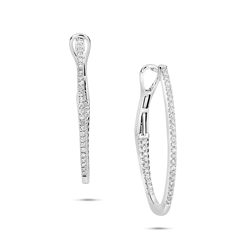 Diamond Oval Hoop Earrings