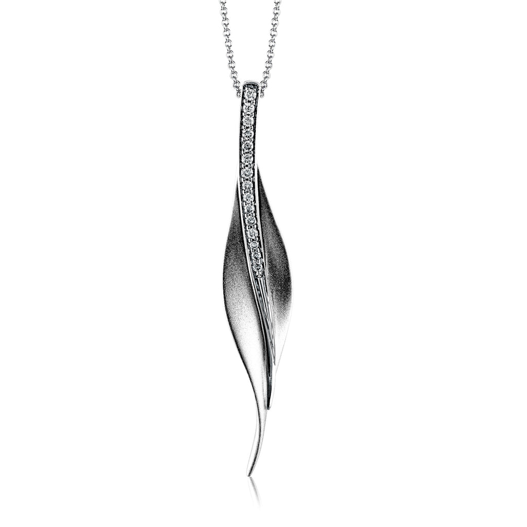 Simon G Diamond Leaf Pendant