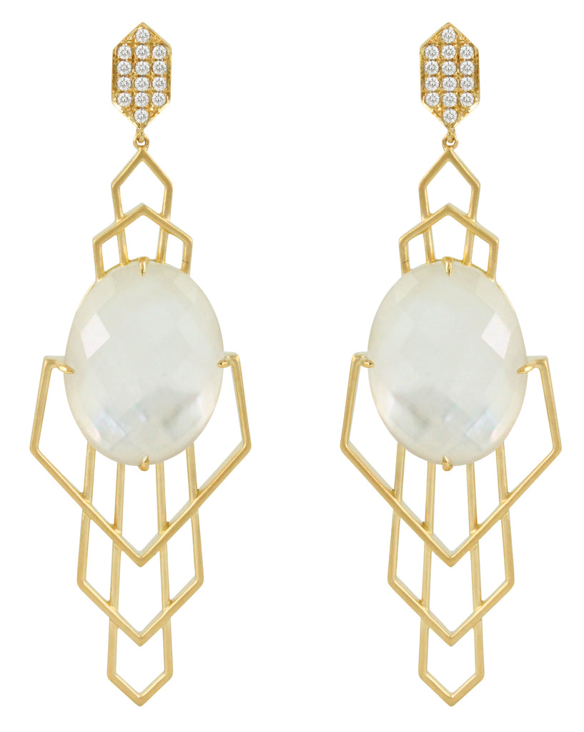 Diamond Earring/Mother of Pearl