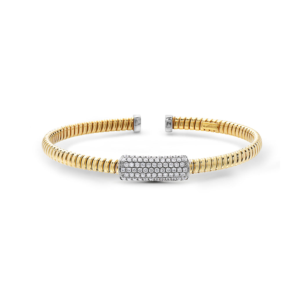 18K 2-Tone Diamond Bangle