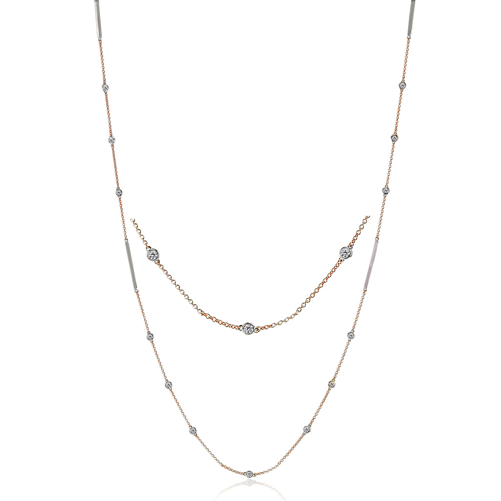 Simon G - 18K 2-Tone Chain with Diamond Stations