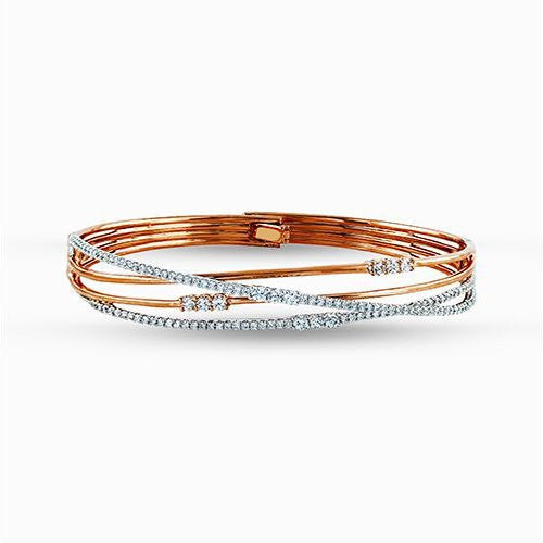 Rose gold diamond bangle bracelets Clearance