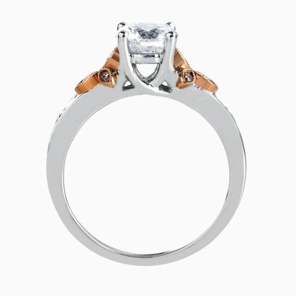 18K White Gold Diamond with Rose Gold Accent