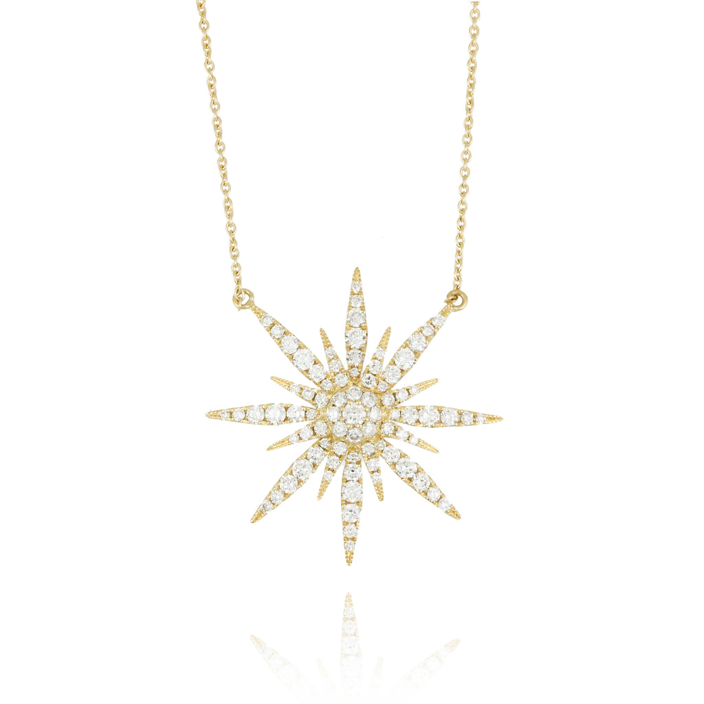 18K YG Diamond Starburst Necklace