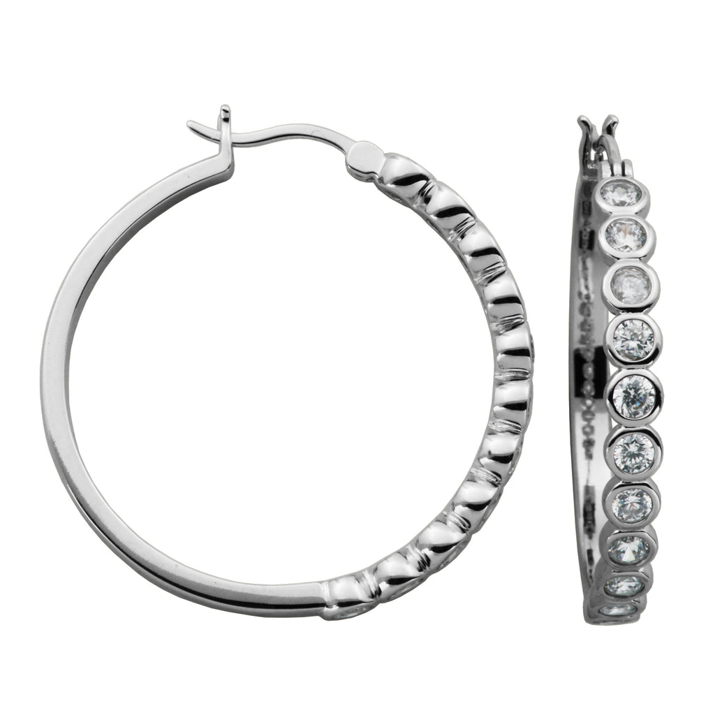 35mm Round Hoops with Crystals