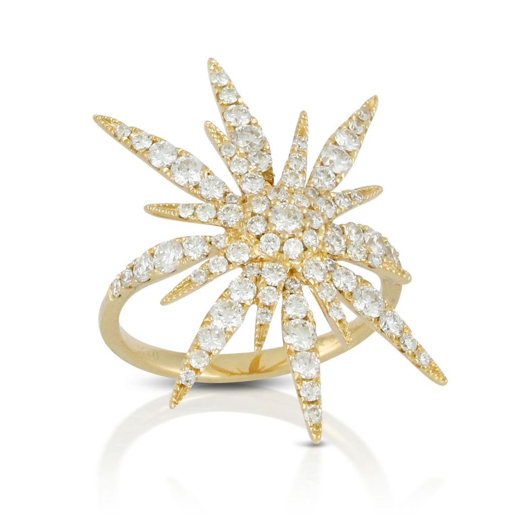 Gold & Diamond Star Ring