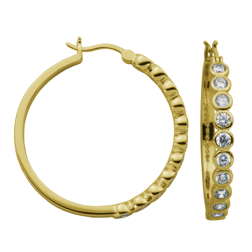 35mm Round Hoops with Crystals
