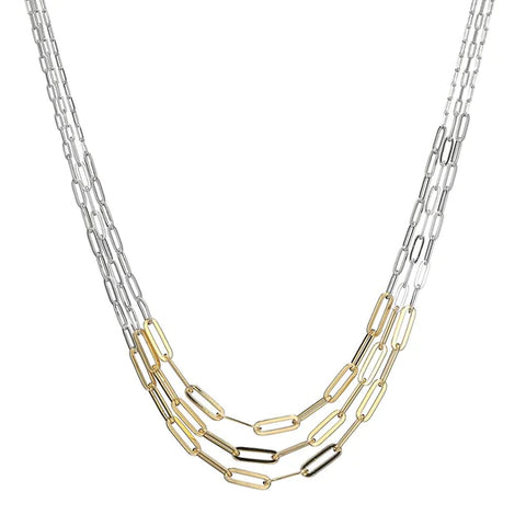 2-Tone 3-String Paperclip Chain