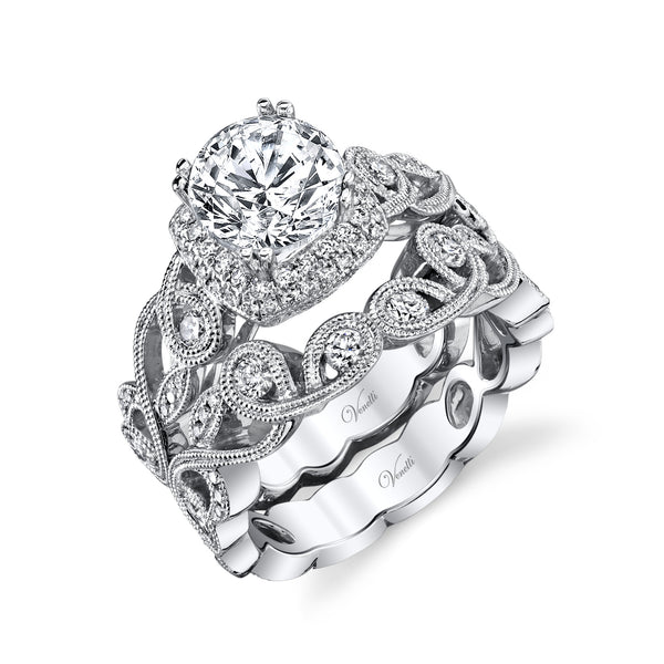 14K White Gold Halo Wedding Set - Kuhn's Jewelers - 2