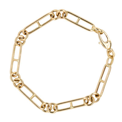 DOVES 14K Yellow Gold Paper Clip Bracelet