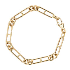 DOVES 14K Yellow Gold Paper Clip Bracelet