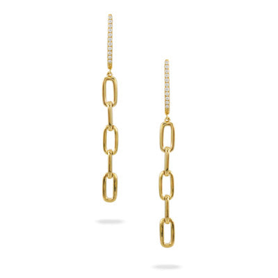 DOVES 18K Yellow Gold Fibonacci Diamond Earrings
