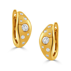 DOVES 18K Yellow Gold Diamond Earrings
