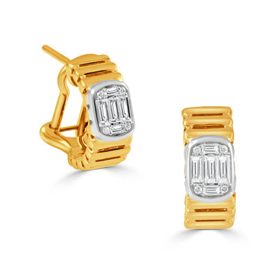 DOVES Mondrian 18K White and Yellow Gold Diamond Earrings