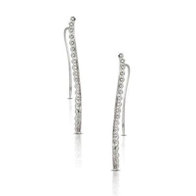 18K WG All Diamond Fashion Earrings