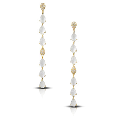 Dove's - 18K YG Diamond Earring with White Mother of Pearl