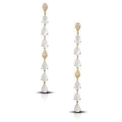 Dove's - 18K YG Diamond Earring with White Mother of Pearl