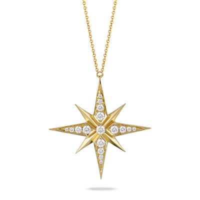 DOVES 18K Yellow Gold Diamond "Celestia" Pendant