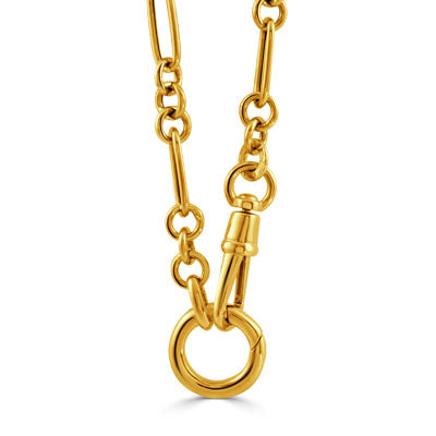 Dove's - 14K YG 18-inch Oval Link Chain with Push Clip Enhancers