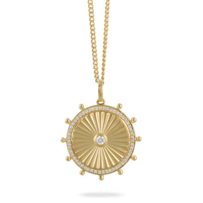 Dove's - 18K Yellow Gold Diamond Pendant in Satin Finish