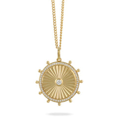 Dove's - 18K Yellow Gold Diamond Pendant in Satin Finish