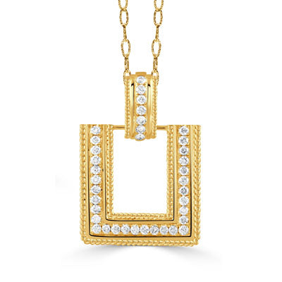 DOVES 18K Yellow Gold "Bizantine" Diamond Pendant