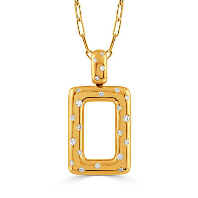 DOVES 18K Yellow Gold Diamond Pendant
