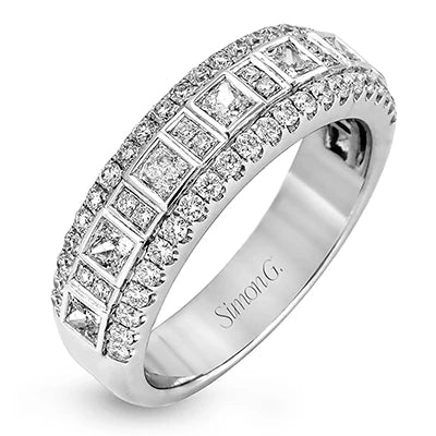 Simon G 18K White Gold Diamond Anniversary Ring