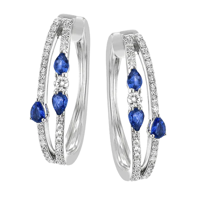 Simon G Sapphire Earrings in 18k Gold with Diamonds