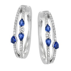 Simon G Sapphire Earrings in 18k Gold with Diamonds