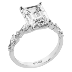 Simon G - Emerald-cut Engagement Ring in 18K Gold with Diamonds