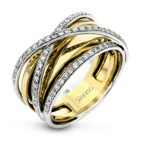 Simon G - 18K Two-tone Fashion Ring with Diamonds