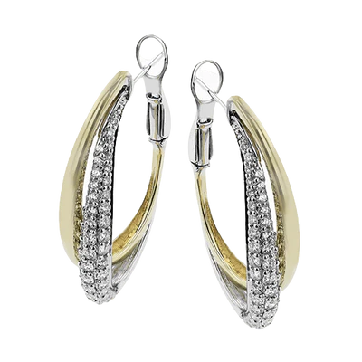 Simon G - 18K 2T Diamond Hoop Earrings