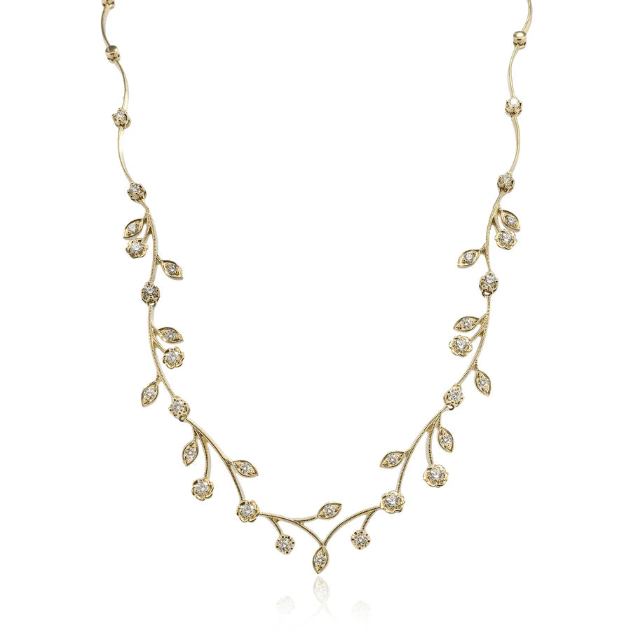 Simon G Magnificent Garden Necklace in 14k Yellow Gold with Diamonds
