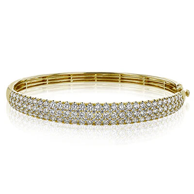 Simon G Simon-set Bangle in 18k Yellow Gold with Diamonds