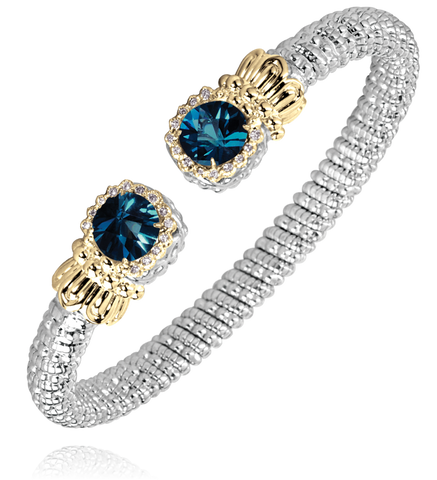 Vahan - 14K Gold & Sterling Silver, London Blue Topaz Bracelet - Kuhn's Jewelers - 22507DLBT06