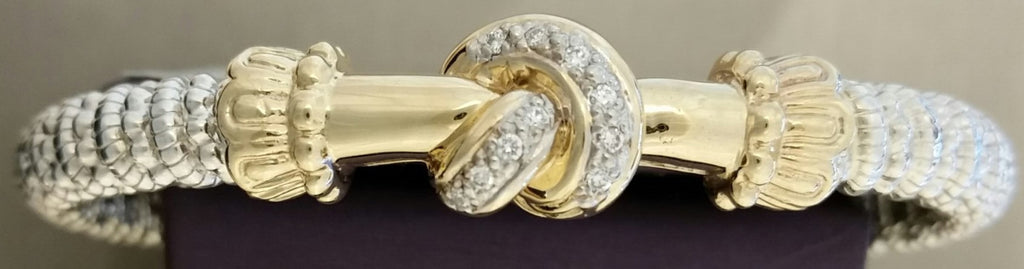 Vahan - 14K Yellow Gold & Sterling Silver Diamond Bracelet - Kuhns Jewelers - 22843D06-1