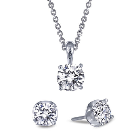 Lassaire Diamond Studs and Necklace