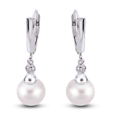 SS Pearl and Diamond Earrings