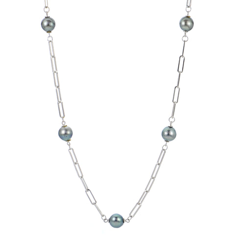 SS Tahitian Pearl Paperclip Necklace