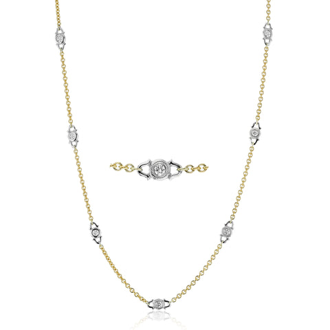 18K YG Milgrain Diamond Chain