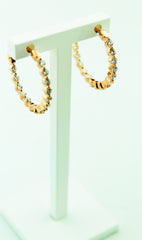 Rose Gold Inside/Outside Diamond Hoops