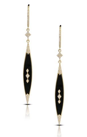 Diamond Onyx Earrings