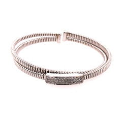 18K WG Twist Diamond Bangle