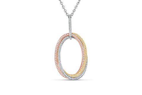 Afarin - 18K 3-Tone Oval Pendant